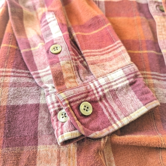 Carhartt Hubbard Cotton Flannel Button Down in Red and Orange Size Large - Picture 10 of 10